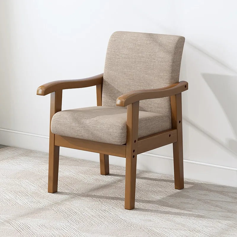 Silla de madera maciza, silla individual, silla de escritorio para ordenador, silla cómoda con respaldo para el hogar, sillón para sentarse, silla para mahjong para ancianos