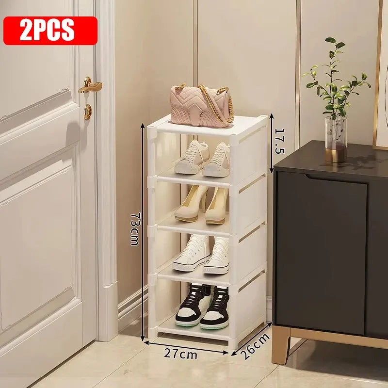Zapatero apilable Organizador Tela no tejida Ahorro de espacio Entrada/Armario/Almacenamiento debajo de la cama Organización del hogar Fácil montaje
