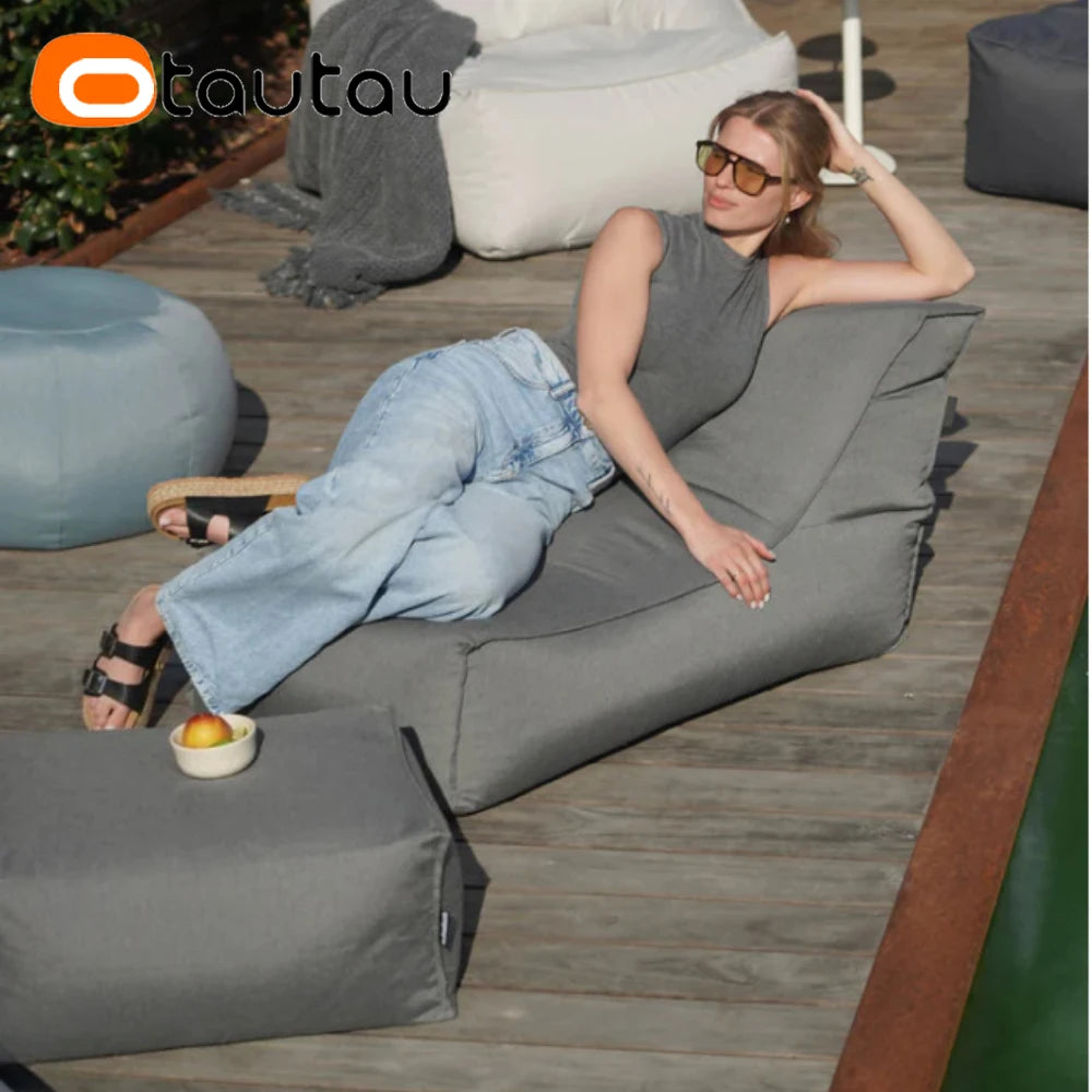 OTAUTAU Outdoor Oxford Bean Bag Cover Swim Pool Float Lounger Beach Club Pouf SF505【No Filler!You Need To Fill It By Yourself!】