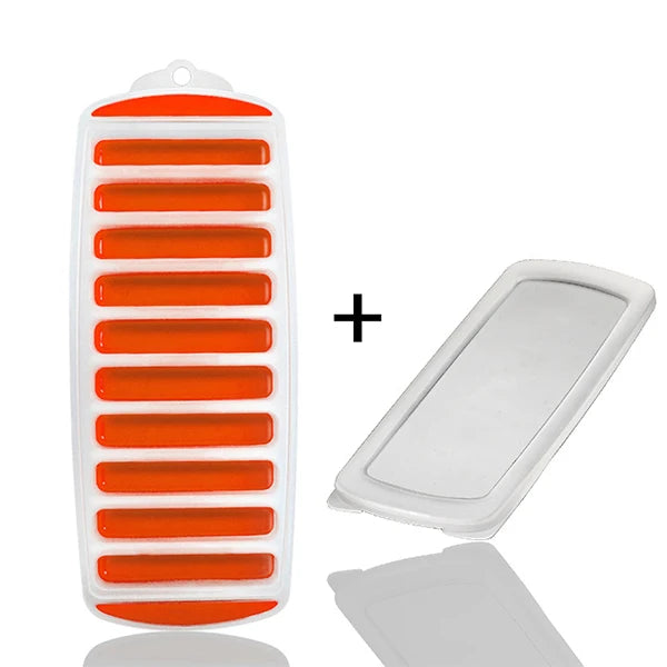 Bandeja de cubitos de hielo de plástico con tapa, reutilizable, para botellas de agua y deportivas