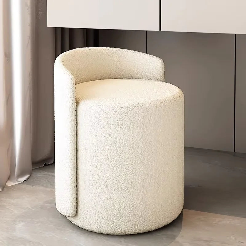 Taburete de maquillaje, taburete de tocador doméstico, taburete bajo redondo moderno para sala de estar