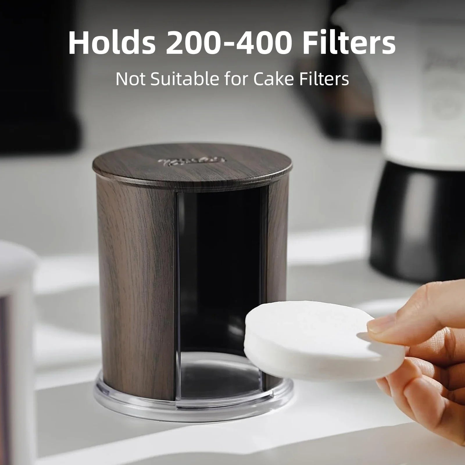 Bincoo Mocha Pot Filter Paper Storage Box Round 60mm Handle Powder Bowl Coffee Filter Paper 58mm ABS Washable Barista Tool