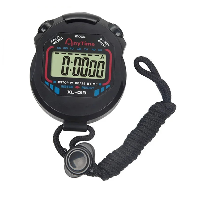 Cronómetro digital profesional clásico de mano con pantalla LCD y cordón, temporizador deportivo de alta precisión, temporizador de cocina con cuenta regresiva