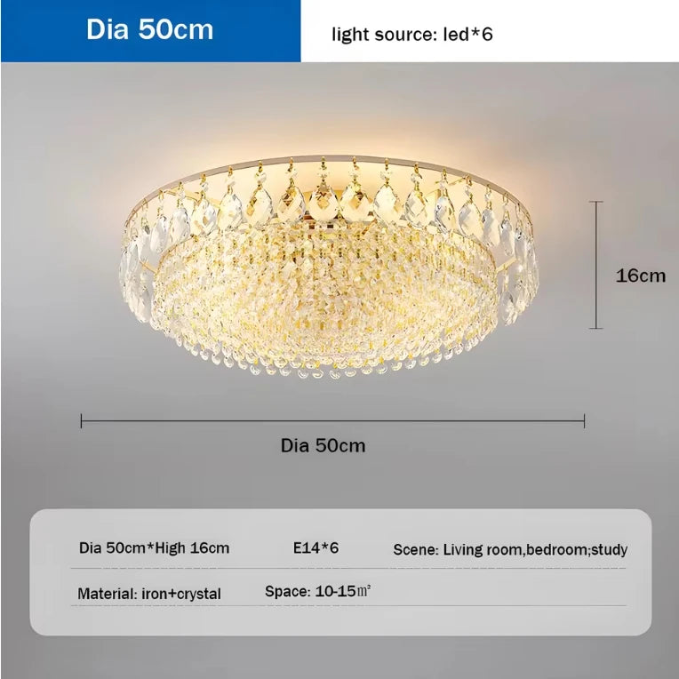 Grandes lámparas de techo de cristal LED de lujo para sala de estar, nuevas lámparas colgantes doradas para techo, iluminación de lustre moderna para decoración del hogar