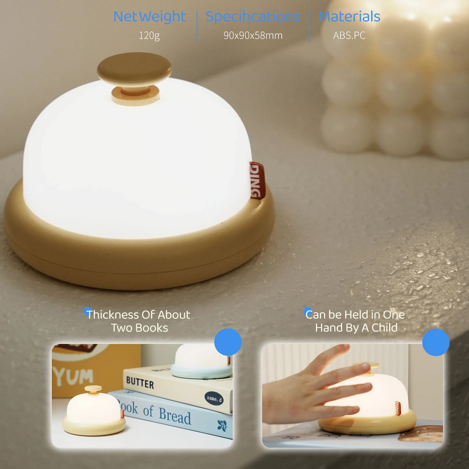 Luz nocturna Kawaii, linda lámpara decorativa de escritorio, luz nocturna para bebé, lámpara nocturna portátil, USB recargable, regalo de cumpleaños para niños