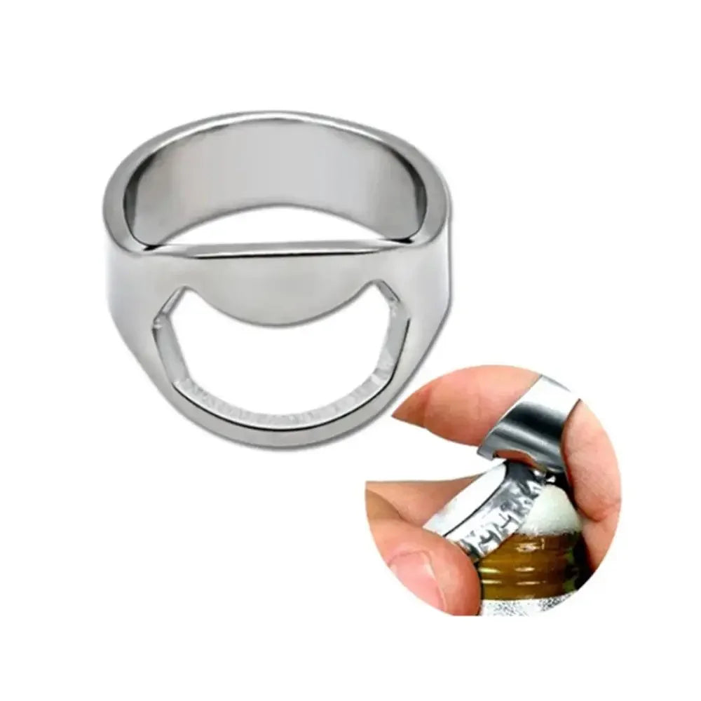 Mini abrelatas de acero inoxidable, con forma de anillo, abridor de cerveza, abridor de botellas, abridor de dedos, utensilios de cocina para bar.