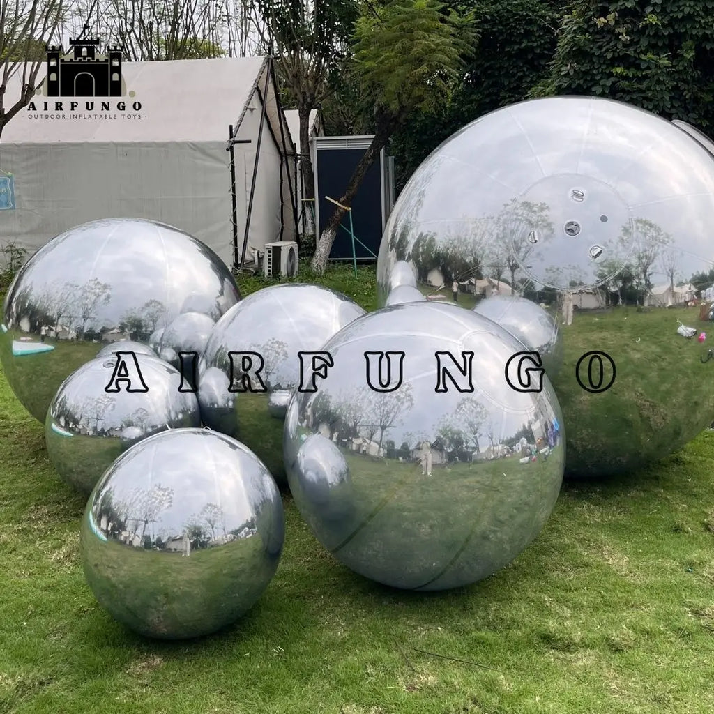 Bolas de espejo inflables grandes Airfungo KIT DE BOLA/ESFERA DE ESPEJO INFLABLE (INCLUYE BOMBA) - 4 TAMAÑOS / KIT DE 6 PIEZAS Personalización
