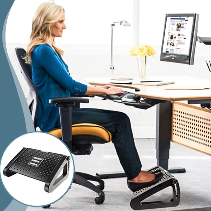 Reposapiés Ergonómico para Debajo del Escritorio con Rodillos de Masaje, Reposapiés para Escritorio, Alivio del Dolor para el Trabajo en Casa y Oficina