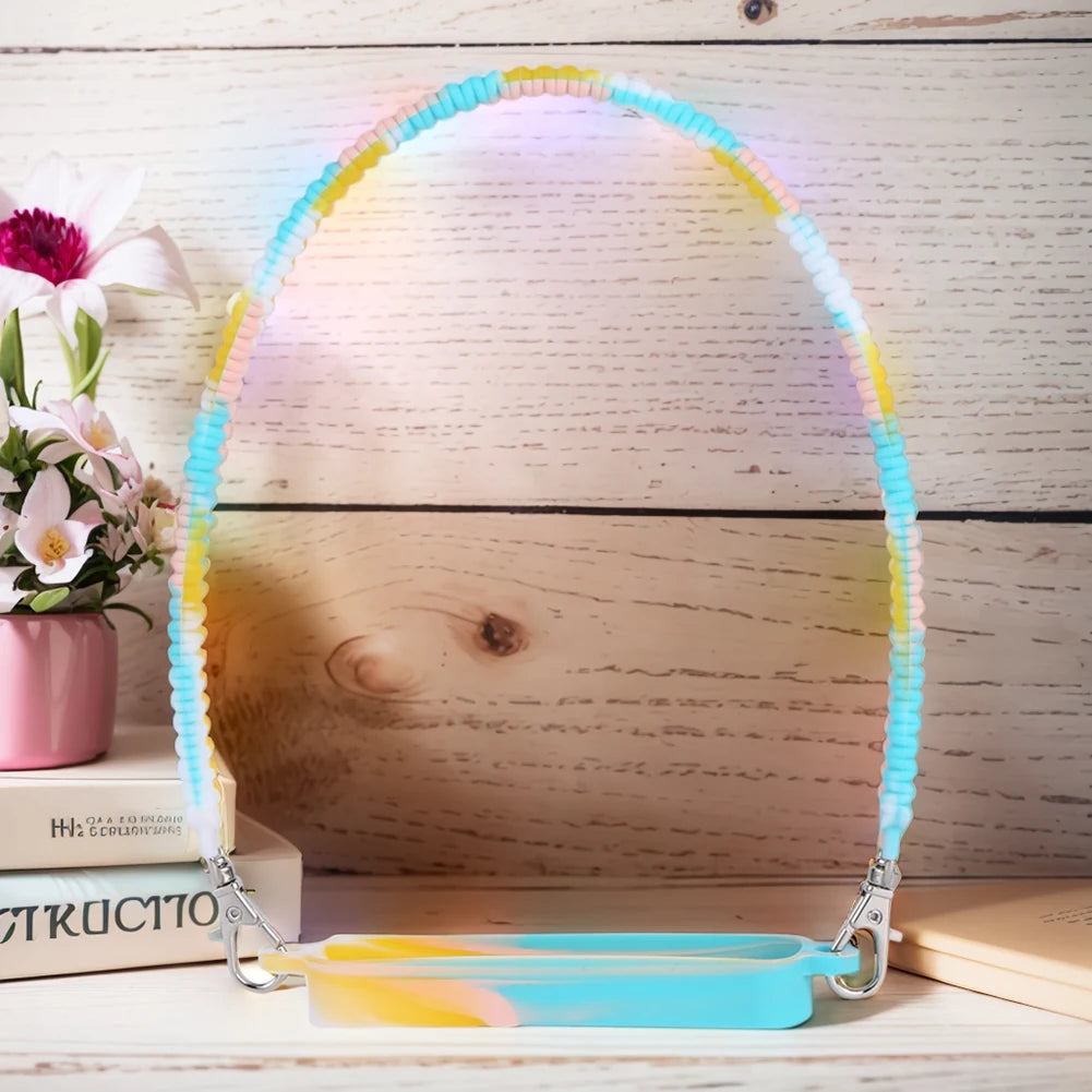 Mango de silicona suave para botella de agua, soporte portátil de silicona para botella térmica con correa, accesorios para vaso Stanley