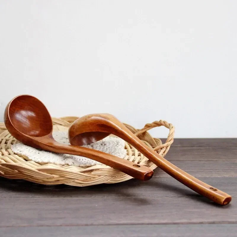 Cucharas Kemu Grandes de Nanmu Premium al por mayor, Ultra Prácticas para Cocina Casera, Utensilios de Madera con Mango Largo para Congee y Sopa Común
