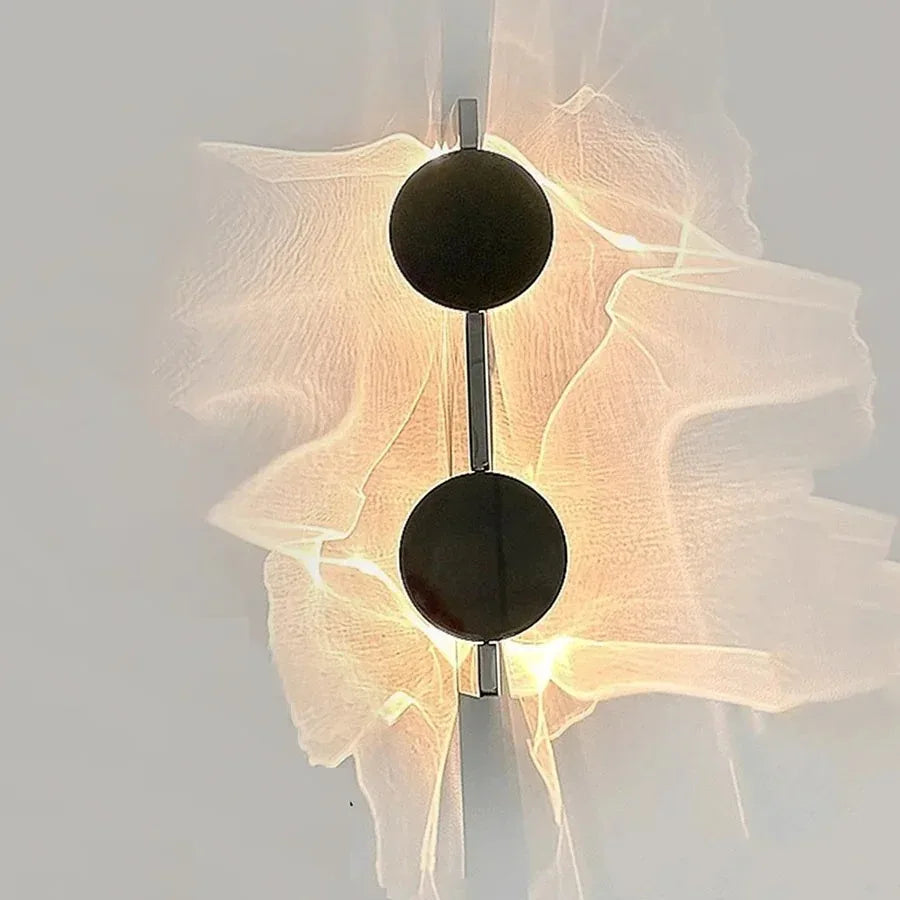 Aplique de pared LED corrugado creativo, giratorio, de arte de sombras de acero inoxidable, para dormitorio, mesita de noche, sala, escaleras, pasillo, luz de ambiente