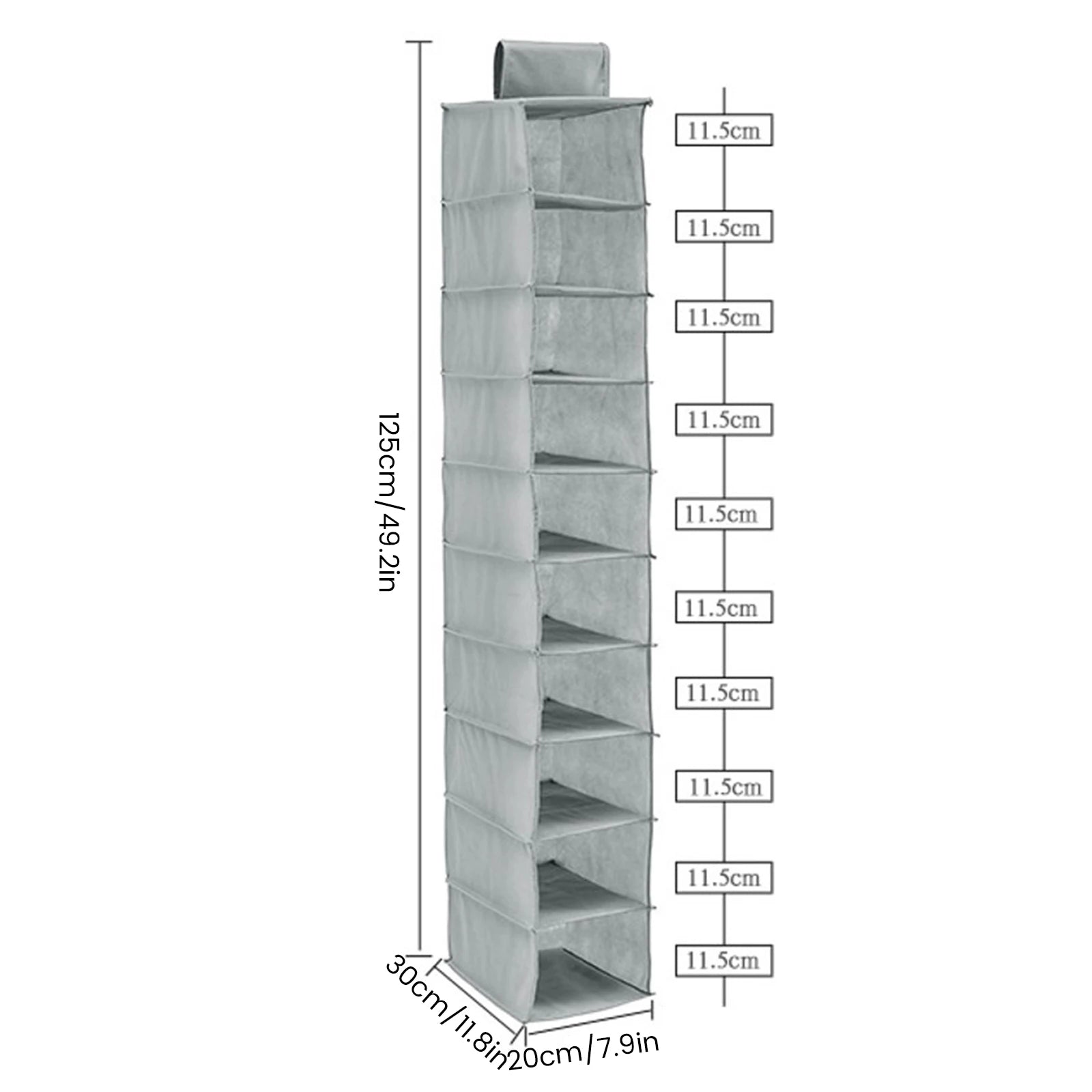 Hanging Shoe Organizer Non-woven Shoe Storage Shelf 10-Layer Foldable Hanging Shoe Rack Space Saving for Home Bedroom Closet