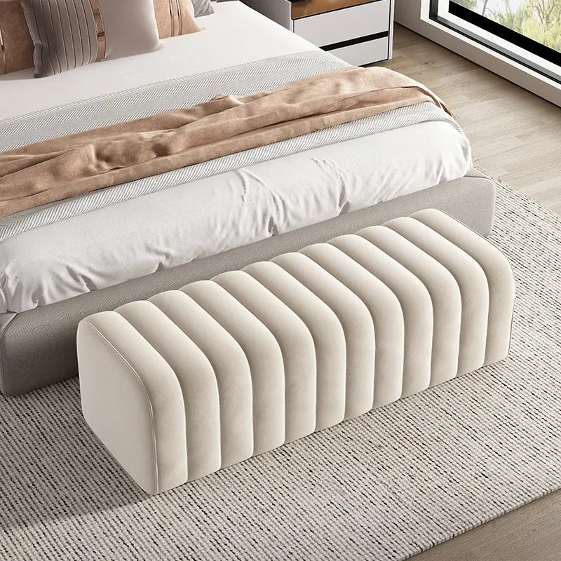 Taburete de pie de cama, cama, sofá, dormitorio, taburete largo y sencillo para cambiarse los zapatos, vestidor, sentido del diseño, taburete de sofá