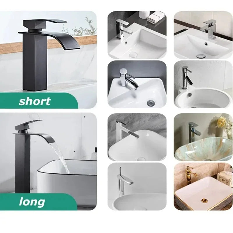 Accesorios de Baño Hogar Grifo Monomando de Cascada para Lavabo de Cocina y Baño, Agua Fría y Caliente, con Diseño de Dragón