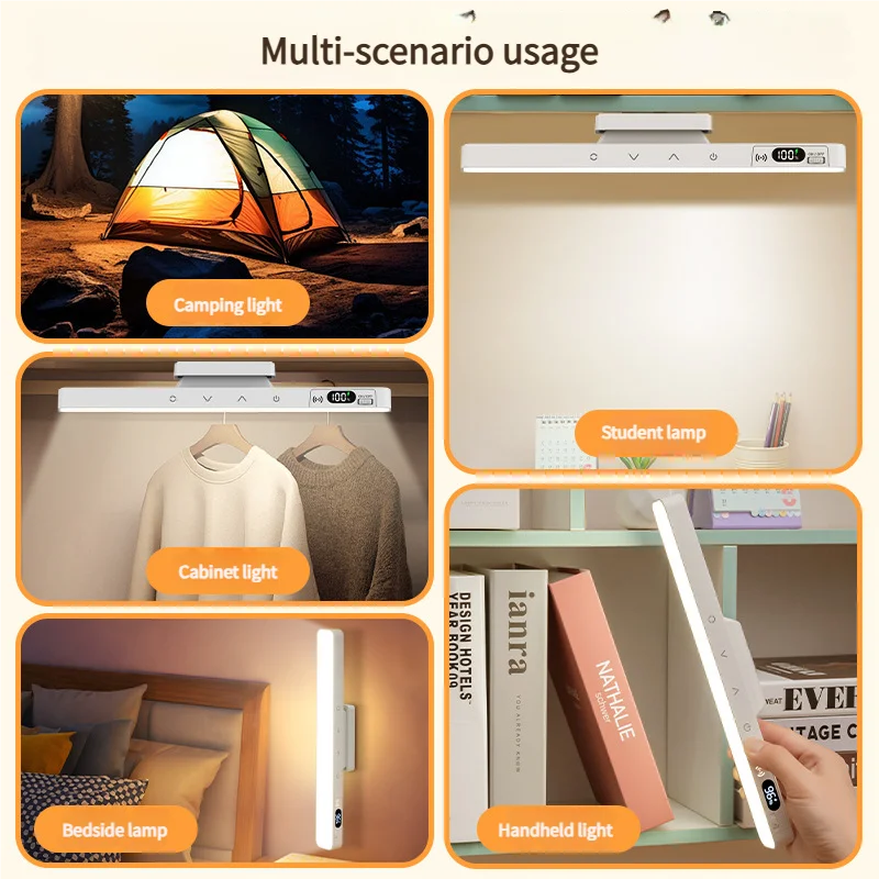 Lámpara de mesa táctil Lámpara de escritorio magnética Batería recargable incorporada para lectura Gabinete Espejo Mesita de noche Luces nocturnas recargables