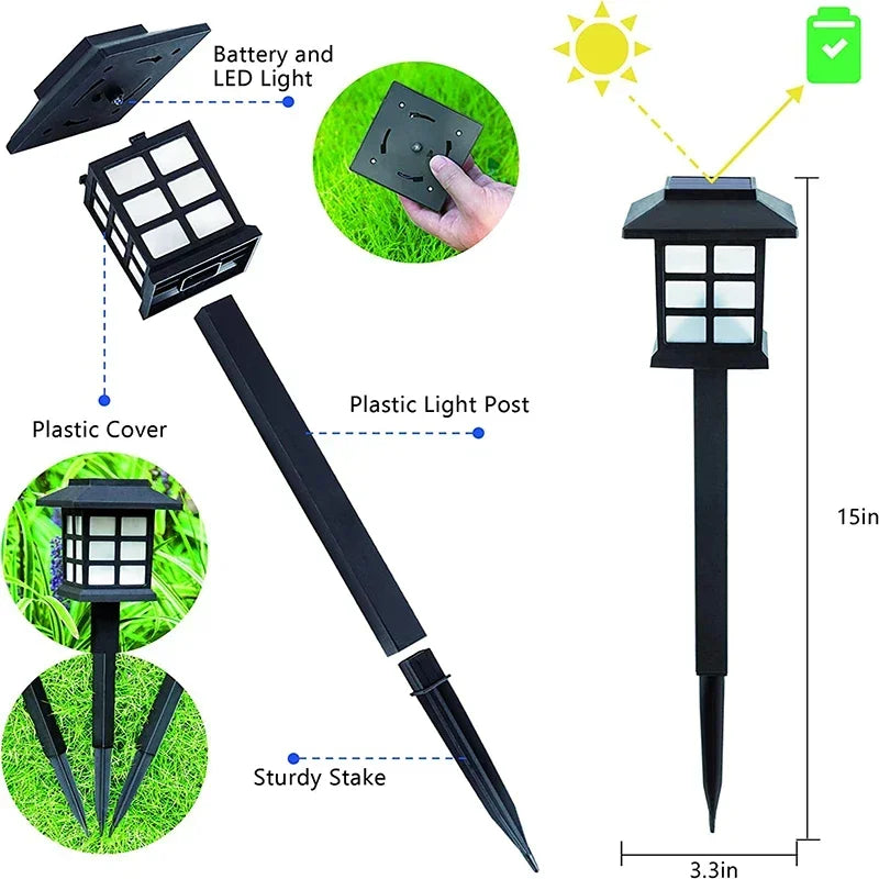2/4/6/8 Uds. Luces LED solares para caminos, impermeables, para exteriores, decoración de jardín, farola para paisajismo, patio, entrada de vehículos