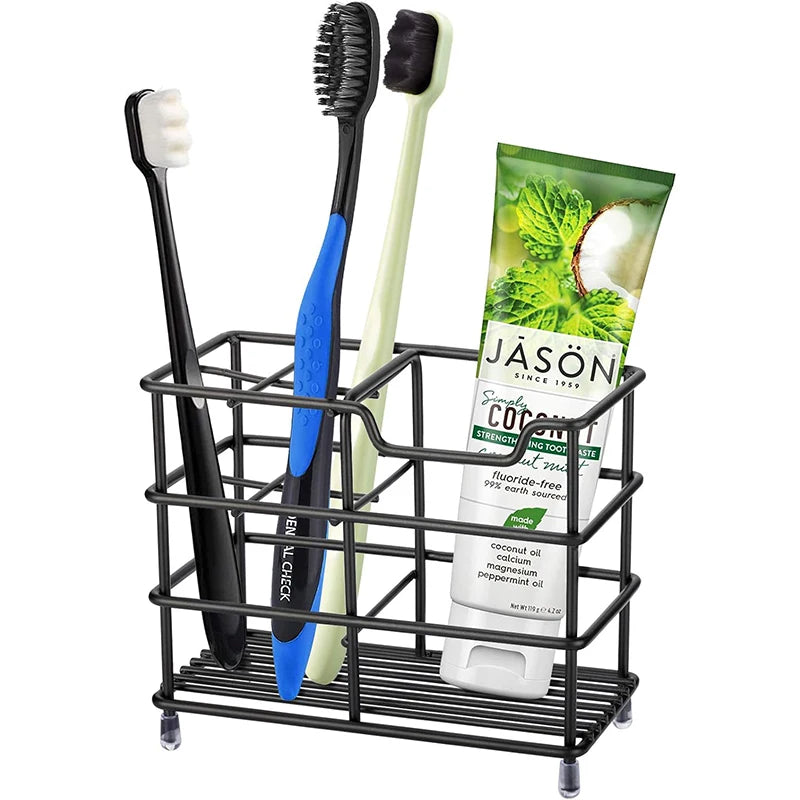 Soporte para cepillos de dientes de baño de acero inoxidable 304, soporte para cepillos de dientes, soporte para pasta de dientes, organizador de accesorios de baño