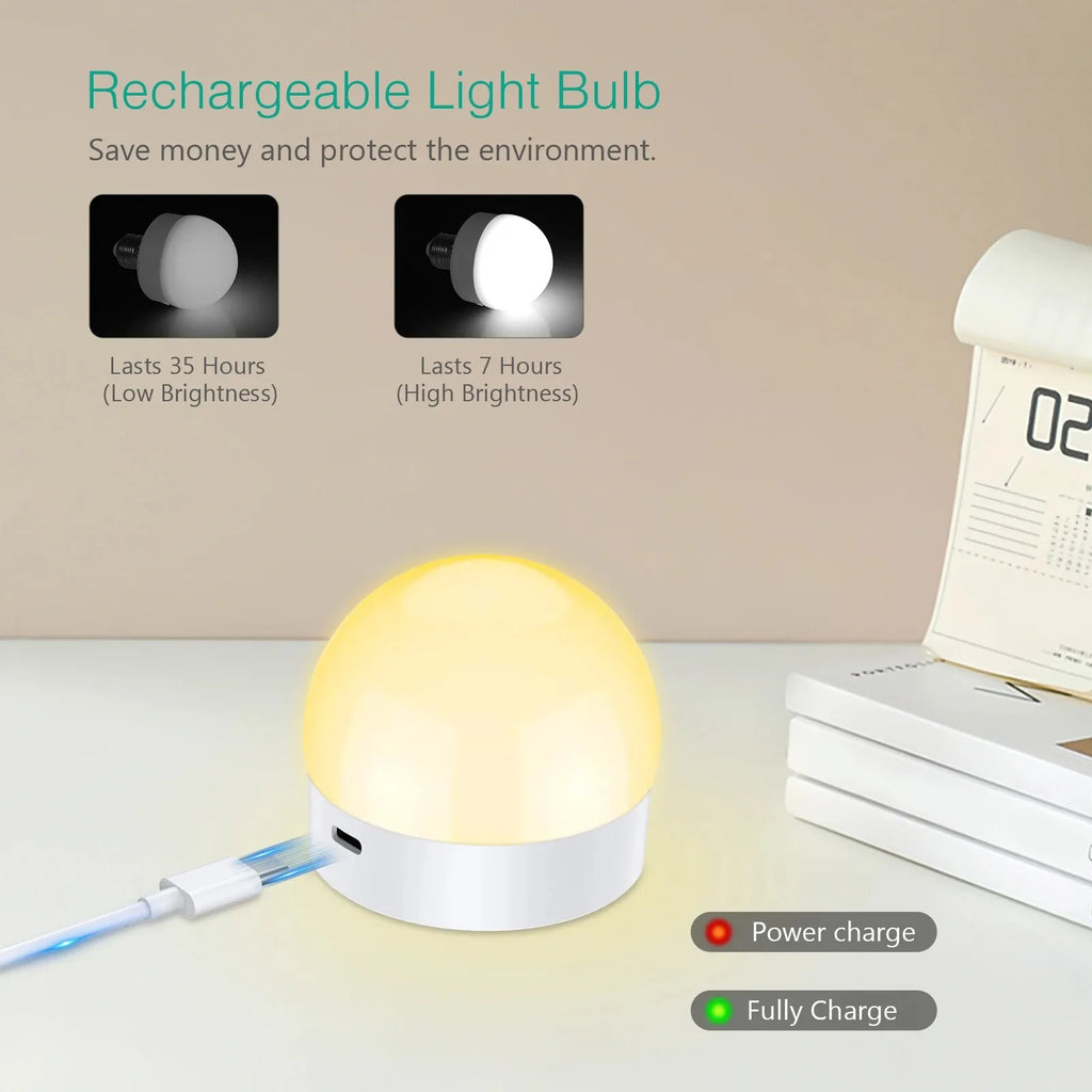 LED Night Light Rechargeable Light Bulbs 5V USB E27/E26 LED Lamp RGB Led Bulb Night Lights Remote Control Lighting Home Decor