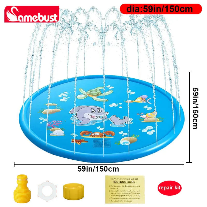 Alfombrilla inflable de PVC Camebust para rociar agua, juguete de aspersor para jugar al aire libre de 59 pulgadas