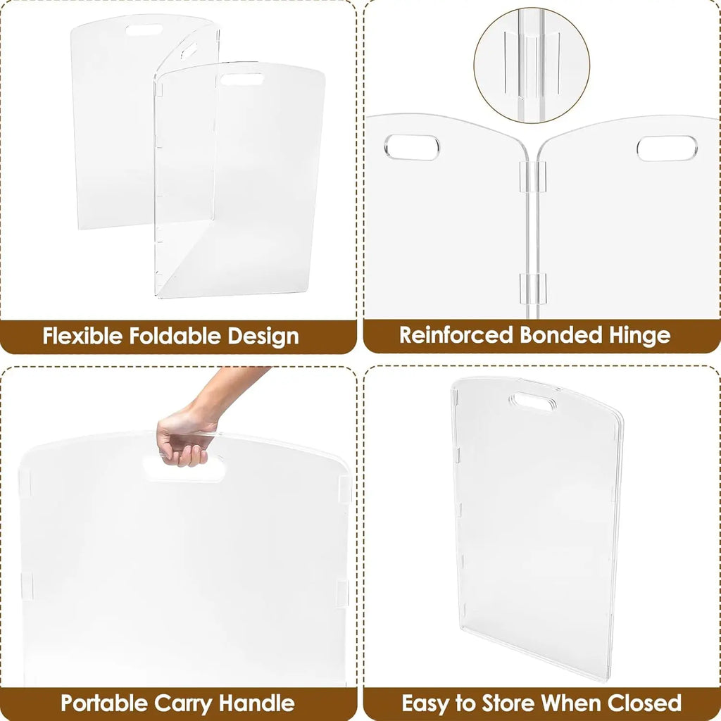 Barrera Plegable de Acrílico Transparente para Mascotas - 81 cm de Alto, para Puertas y Escaleras, Valla Interior para Perros y Gatos