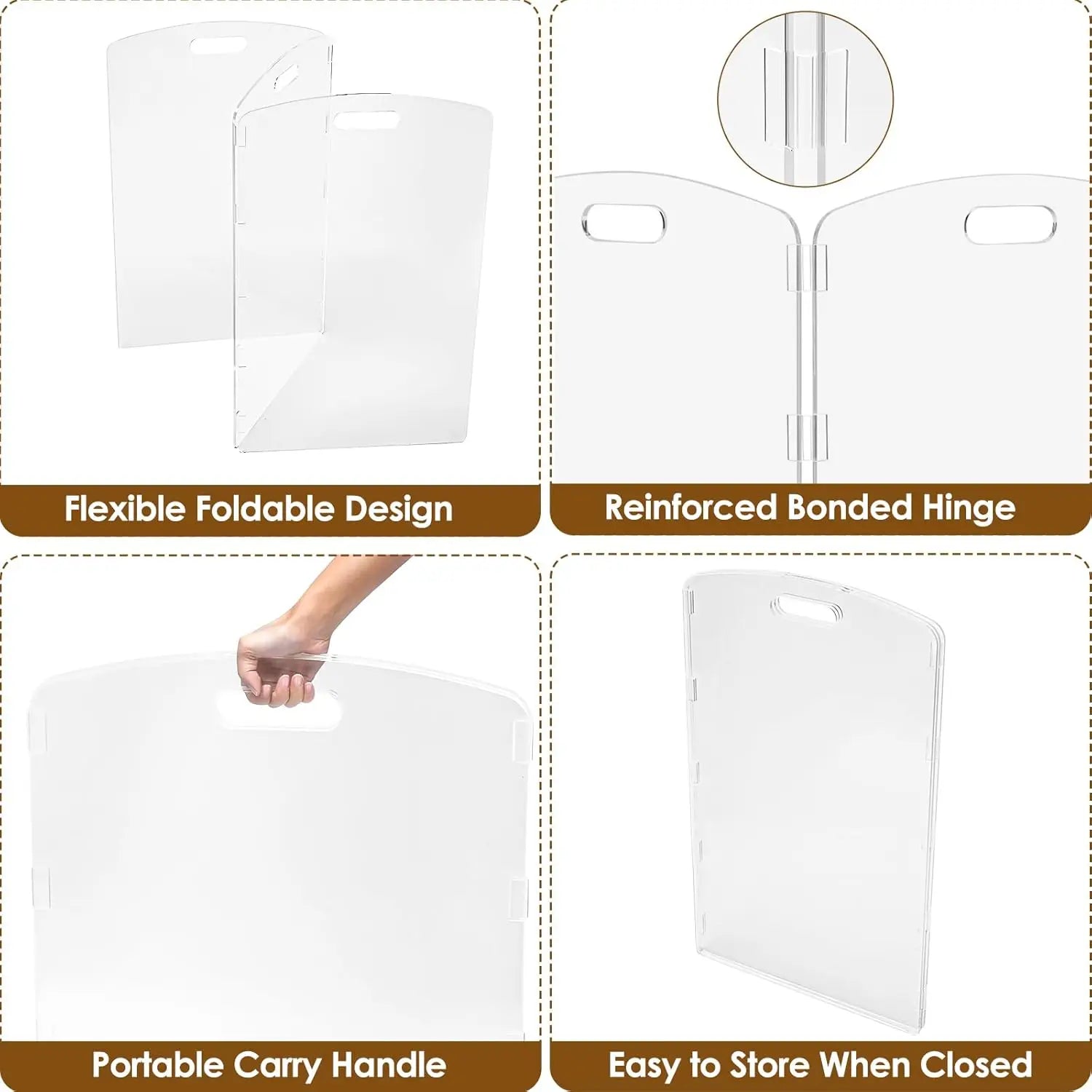 Barrera Plegable de Acrílico Transparente para Mascotas - 81 cm de Alto, para Puertas y Escaleras, Valla Interior para Perros y Gatos