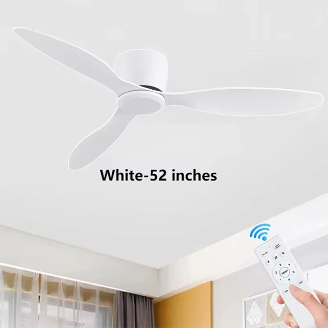 Ventiladores de techo modernos sin luz, motor DC, control remoto, ventiladores de enfriamiento, ventilador de techo de perfil bajo, ventilador silencioso grande para el hogar AC95-260V