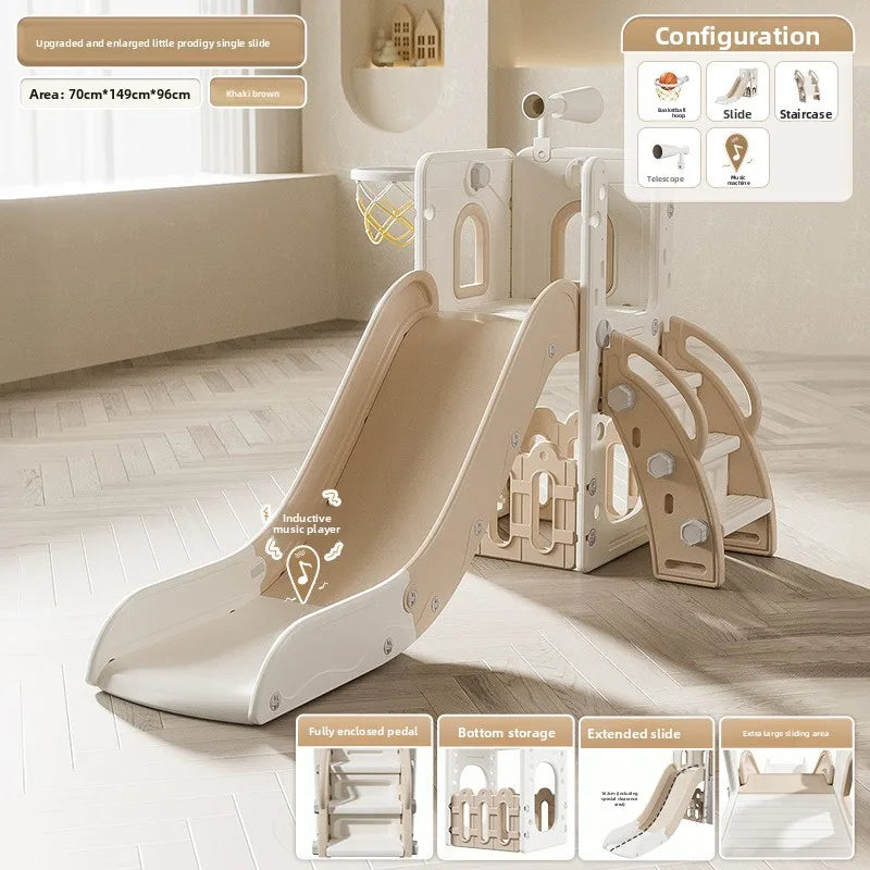 Tobogán Infantil de Interior, Centro de Juegos para Niños Pequeños de 1 a 3 Años, Tobogán Doble, Columpio, Multifuncional, Compacto, Resbaladillas Y Columpios Infantil