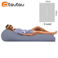 OTAUTAU Puf de 2 asientos para exteriores Funda sin relleno Impermeable Jardín Playa Camping Tumbona Sofá Cama Piscina Puff Sac
