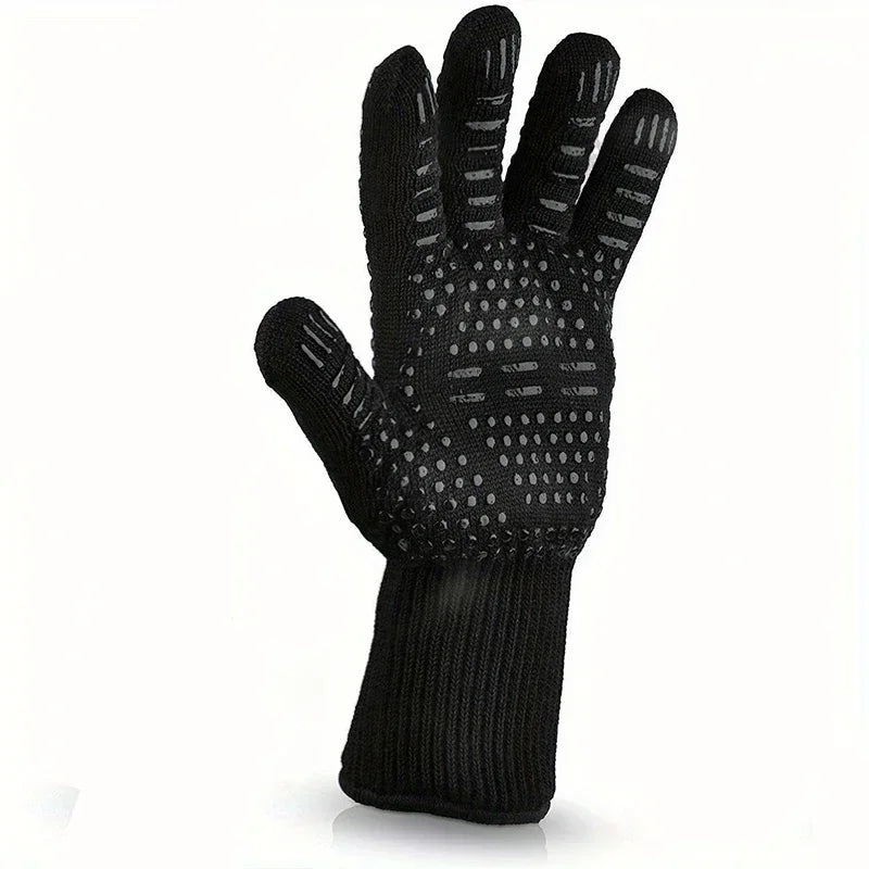 Guantes de barbacoa One Piece, guantes de horno resistentes a altas temperaturas de 500-800 grados, guantes de microondas ignífugos y aislantes del calor para barbacoa