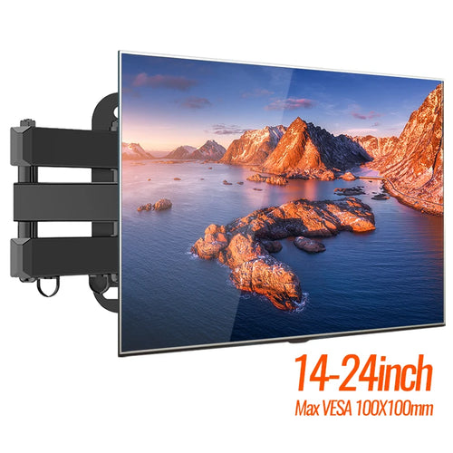 20° tiltable TV Wall Mount Bracket 360° Rotated Holder Universal TV Mounts for 14-24'' Computer Monitor Stand Monitor Flat Panel