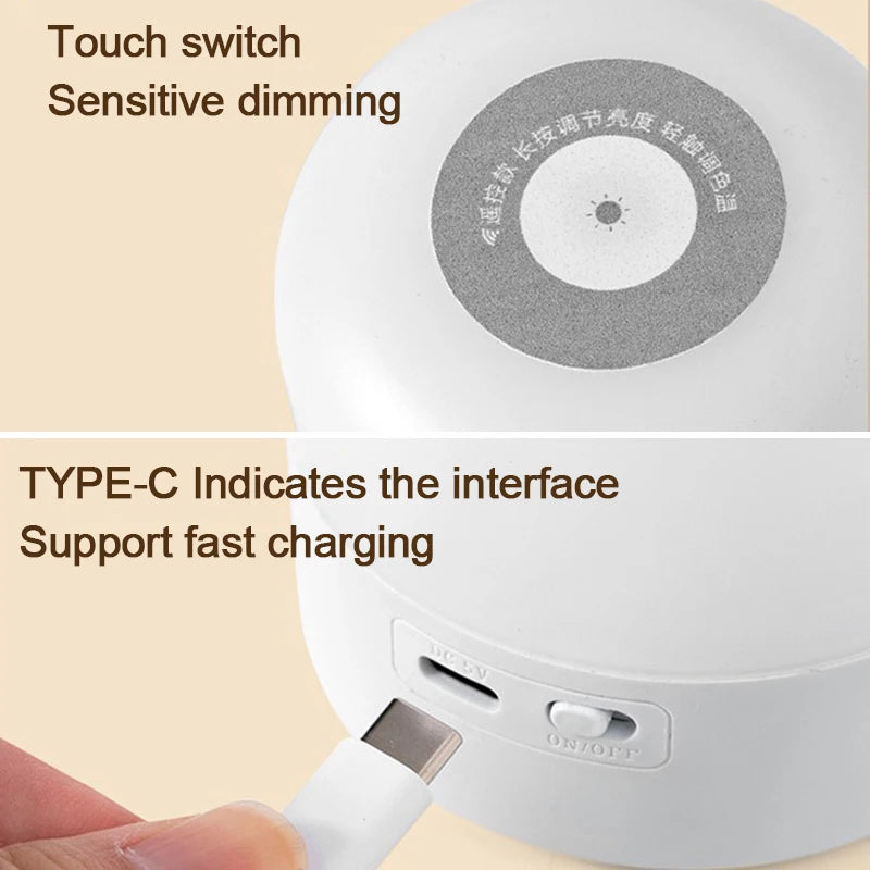 Luz de noche LED regulable para mesita de noche, lámpara de carga de escritorio, lámparas de noche para dormitorio, decoración de iluminación de mesita de noche, lámpara de mesa de lectura LED táctil