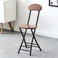 1pc Classic Style Folding Chair with Oval Seat Portable, No Assembly Needed, Durable Metal Frame Hardwood Construction for Home