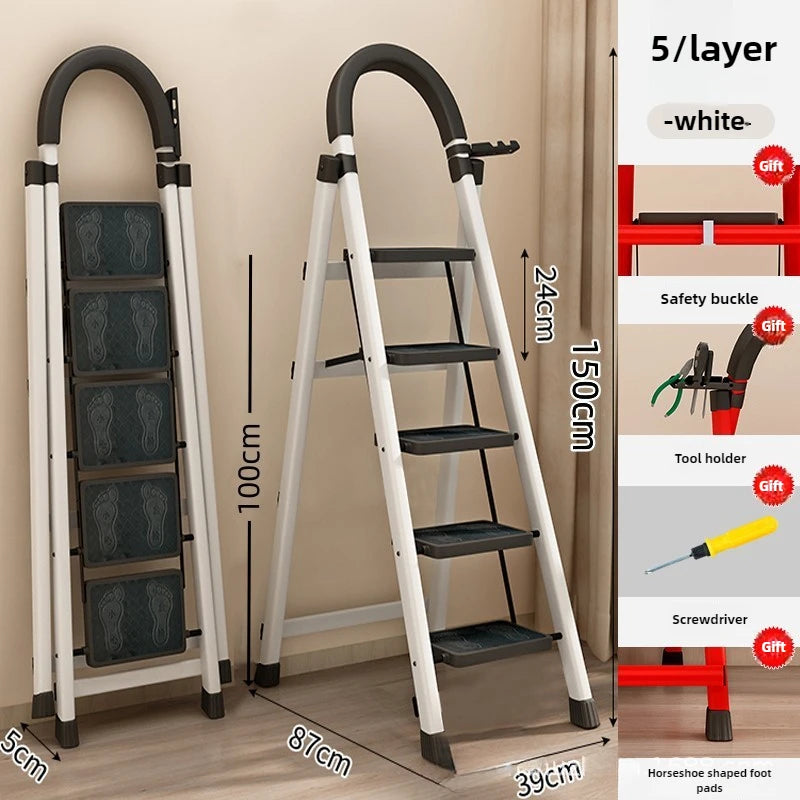 Ladder, zigzag ladder, folding ladder, three four five six step ladder, thickened carbon steel engineering ladder