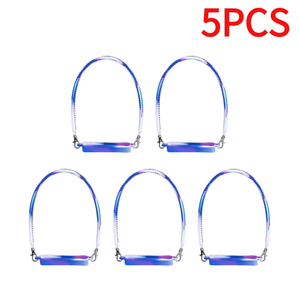 Mango de silicona suave para botella de agua, soporte portátil de silicona para botella térmica con correa, accesorios para vaso Stanley