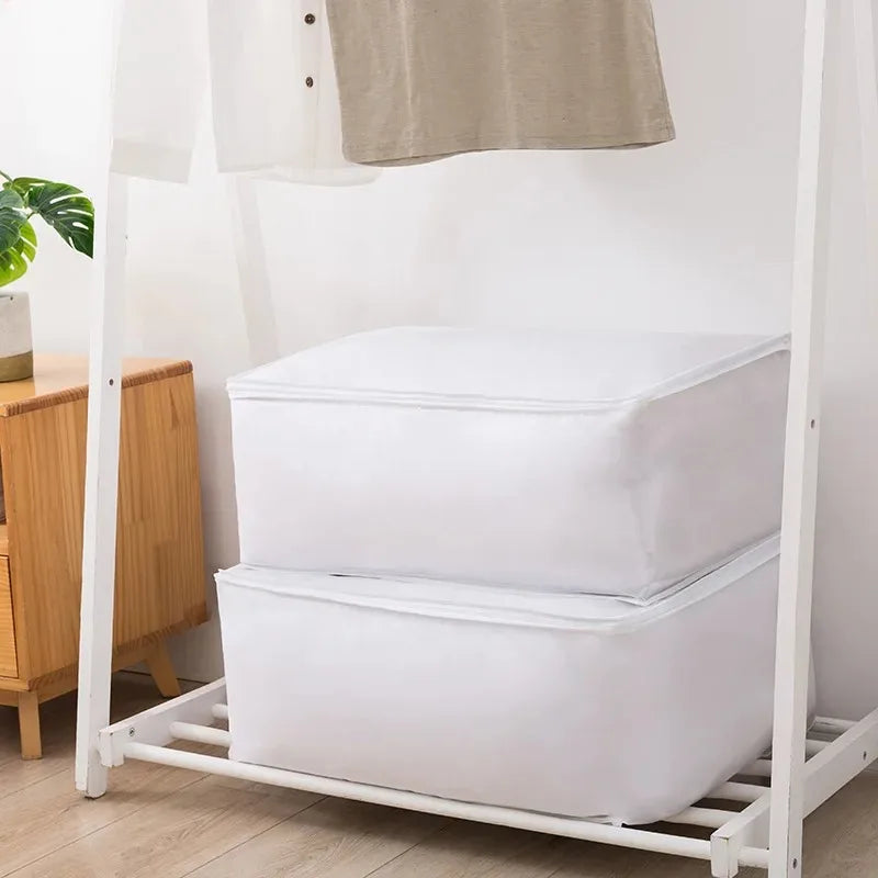 1-2Pcs Underbed Storage Bag Foldable Quilt Bag Wardrobe Clothes Storage Waterproof Dustproof Organizer Large Capacity StorageBag