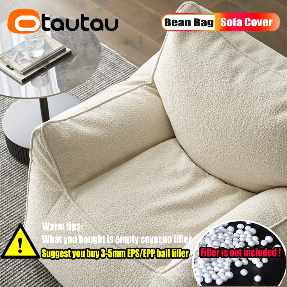OTAUTAU Sofá Puf Funda Sin Relleno Exterior Impermeable Otomana Puf Salón Sillón Camping Jardín Playa Sofá SF114