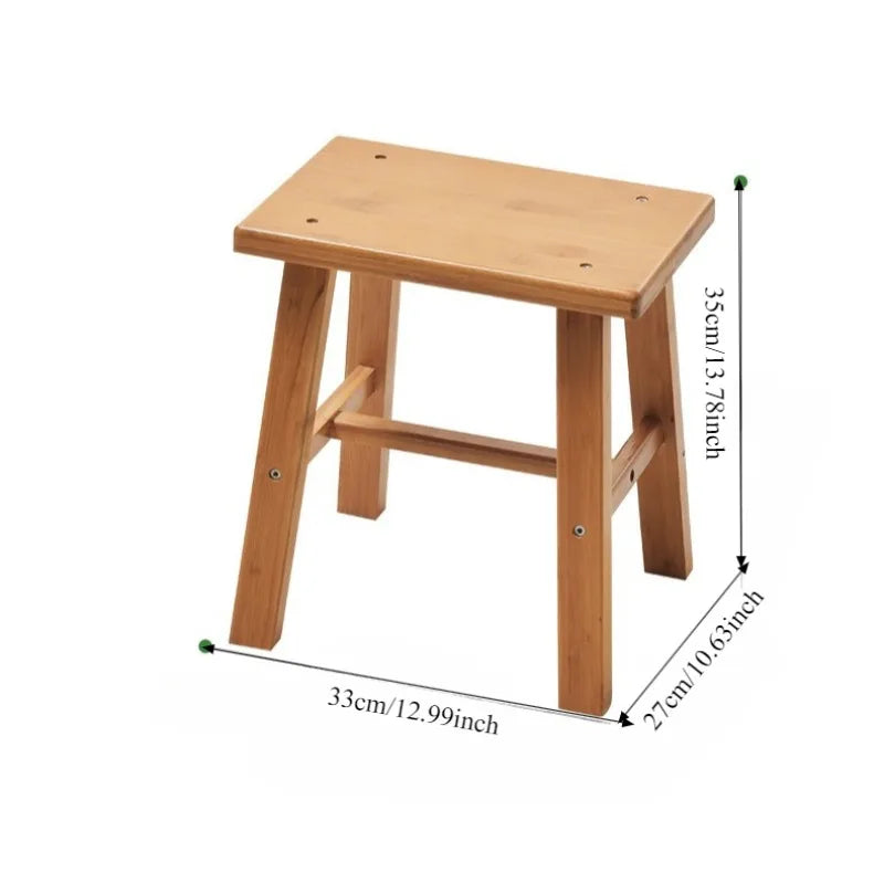 Taburete Nanzhu Mazar engrosado Banco de madera Taburete pequeño Taburete bajo para baño portátil y simple