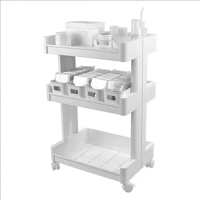 Almacenamiento de Peluquería Carrito Estético Profesional con Ruedas Bandeja de Salón de Belleza Equipo de Salón Mobiliario Comercial