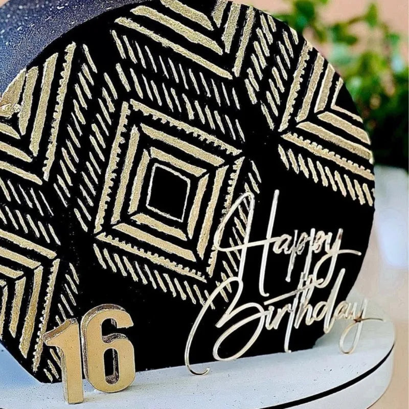 Flank Round Happy Birthday Cake Toppers Rose Gold Top Grade Acrylic Kids Birthday Party Cake Topper Baby Shower Gift Decoration