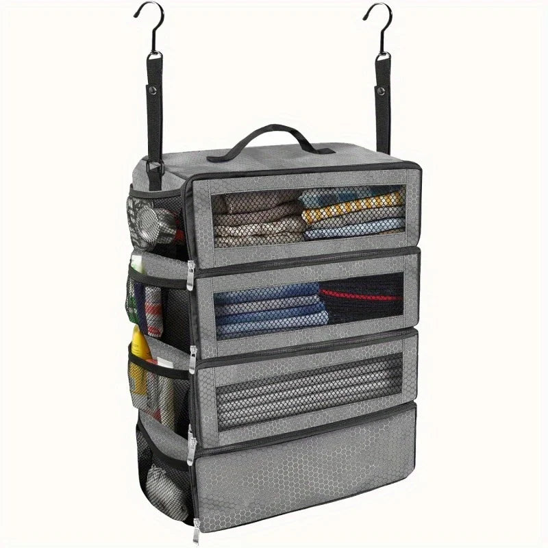 Bolsa de almacenamiento de ropa multifuncional plegable de gran capacidad, bolsa de almacenamiento de ropa colgante para armario, almacenamiento multicapa