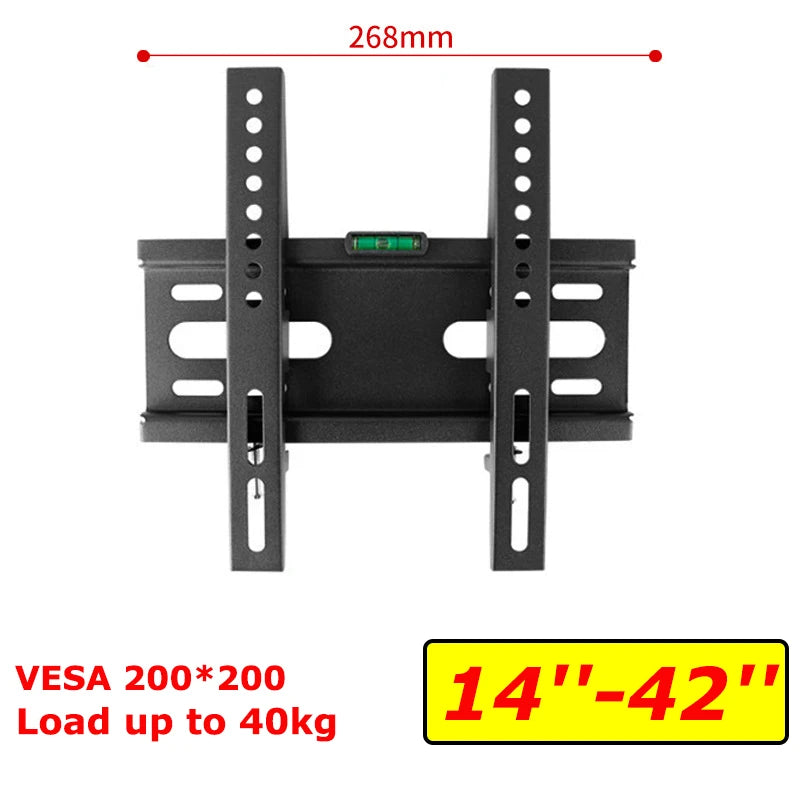 Soporte de pared inclinable para TV LED LCD, reforzado, para TV de 14''-42'', soporta hasta 40kg, VESA 200*200