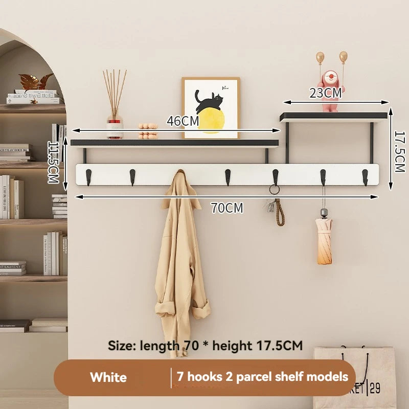 Gancho de madera maciza para ropa, perchero multifuncional para la pared de la entrada, gancho para llaves, perchero de pared sin perforaciones