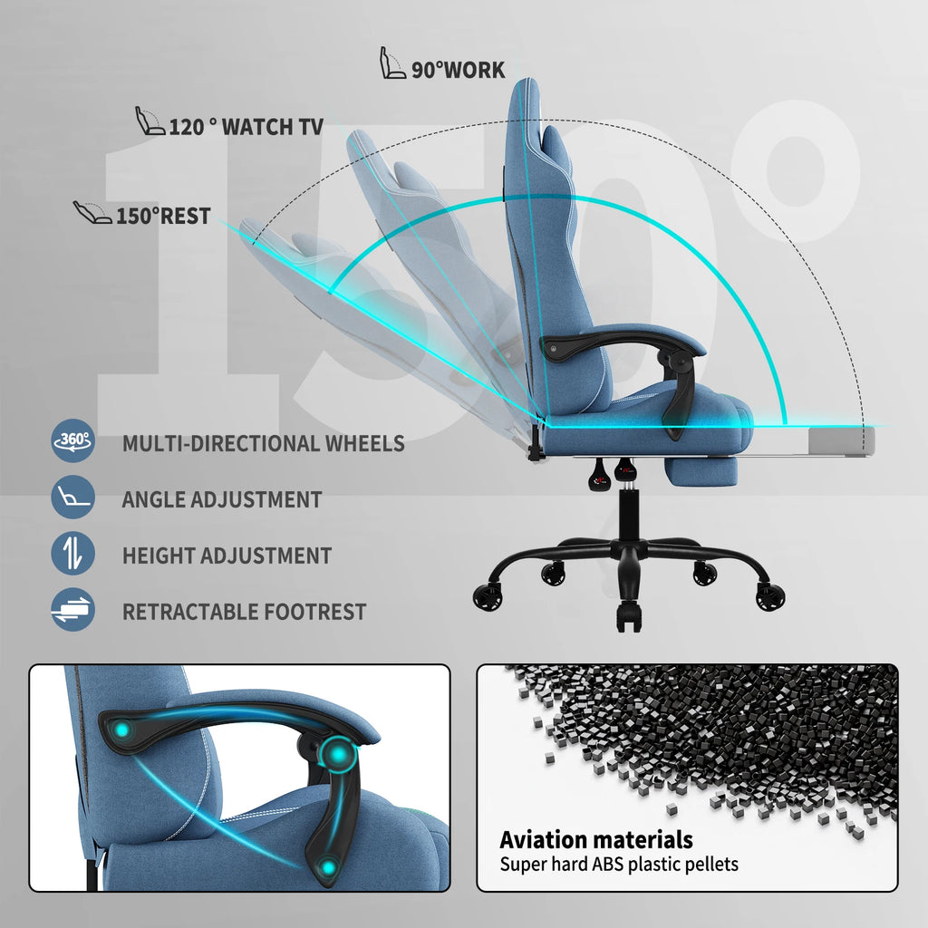 Sillas de computadora Sillas de oficina Silla de escritorio grande y alta con reposapiés Soporte para la espalda Tapizado giratorio 300 lb alta capacidad