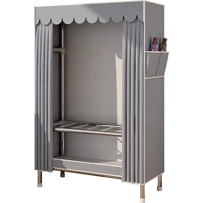Armario de tela portátil Ropero Armario Dormitorio Habitación de alquiler Pequeño gabinete de almacenamiento plegable Fácil montaje Organizador duradero