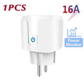 Tuya WIFI Smart Socket EU 16A/20A Wifi/Zigbee Smart Plug With Power Monitoring Smart HomeVoice Control Support Google Home Alexa