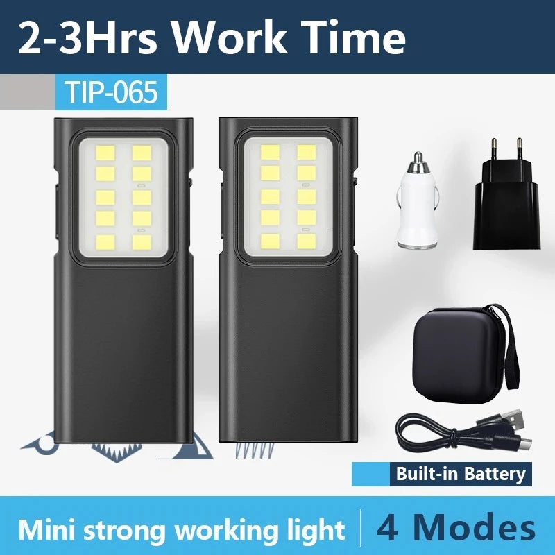 EDC Flashlight Keychain Light  Super Bright With Pen Clip Mini LED Flashlight, USB Charging Port Emergency Work Camping Light