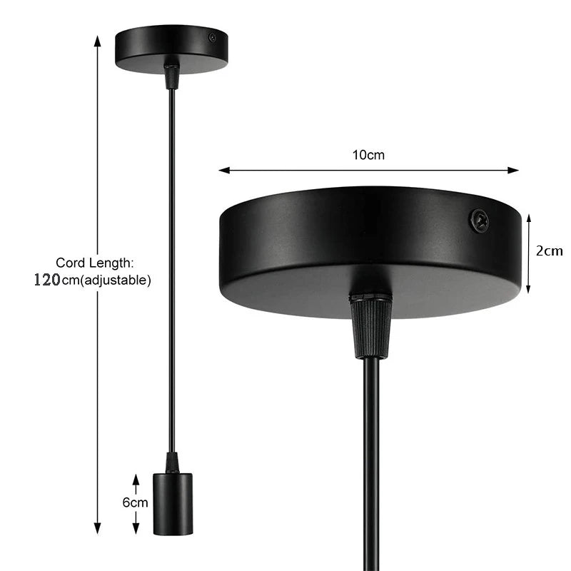 Vintage E27 Hanging Lamp Holders with 1.2M Cable Ceiling Lamp Holder Socket Nordic Half teeth Lampshade Base for Pendant light
