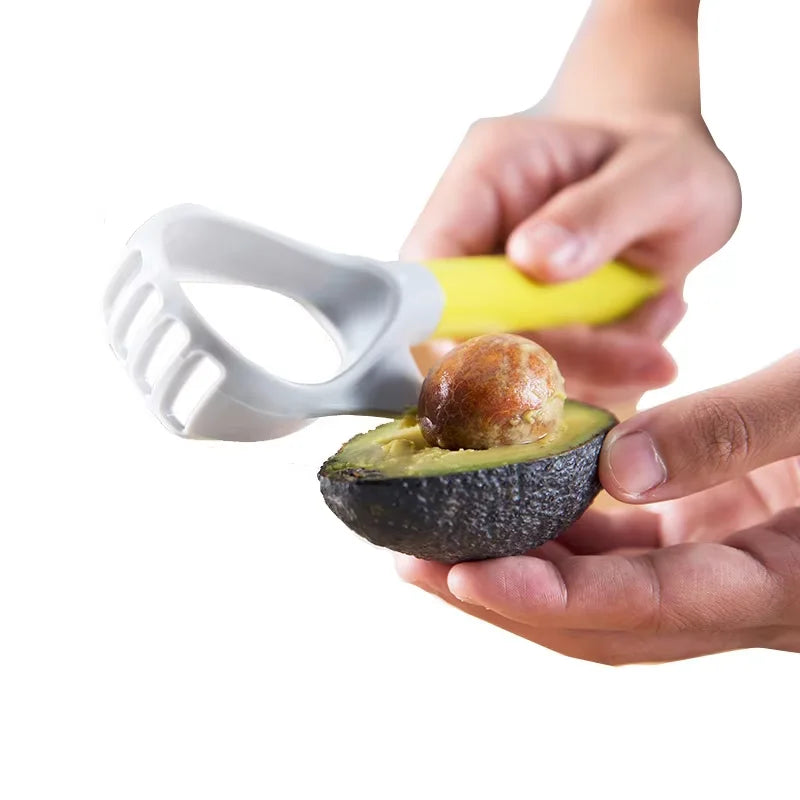 Cortador de aguacate 5 en 1, triturador de aguacate multifunción, separador de aguacate con mango cómodo, descorazonador de frutas para manzanas y peras