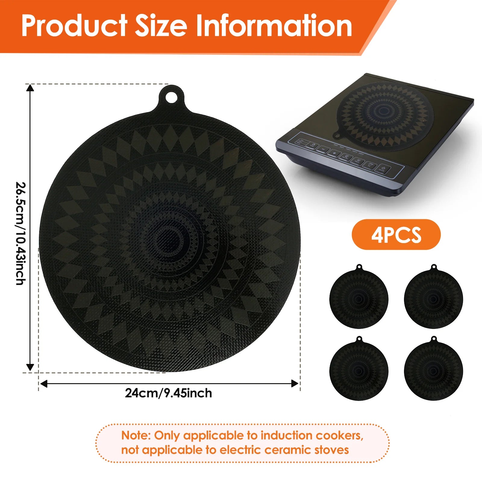 Tapete de silicona termocrómico para vitrocerámica de inducción, 4 unidades, cubierta protectora resistente al calor para vitrocerámica, protector contra arañazos