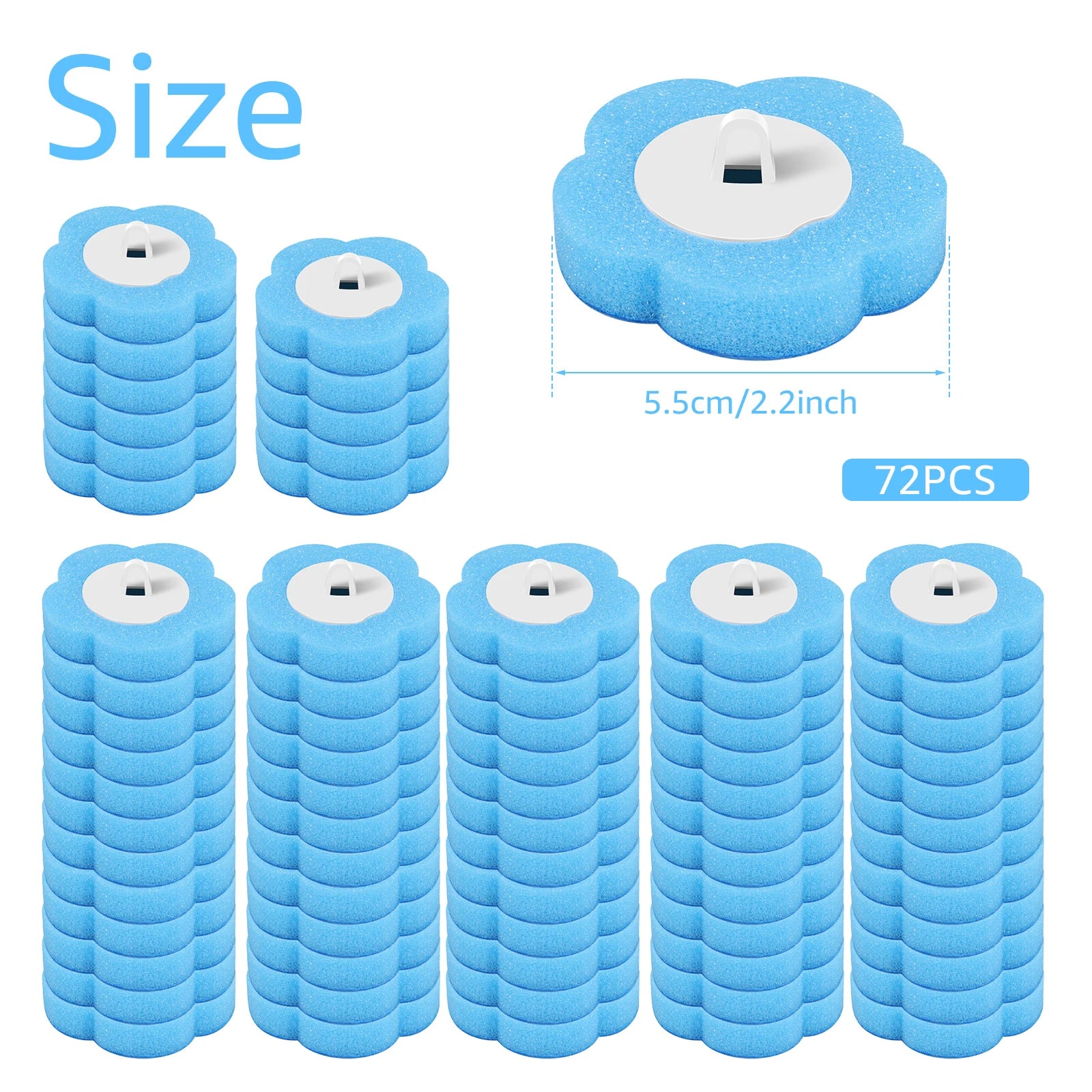 Kit de varita para inodoro, juego de escobilla de baño montado en la pared con 24 cabezales de repuesto, herramienta de limpieza efectiva para el baño 360° para el hogar